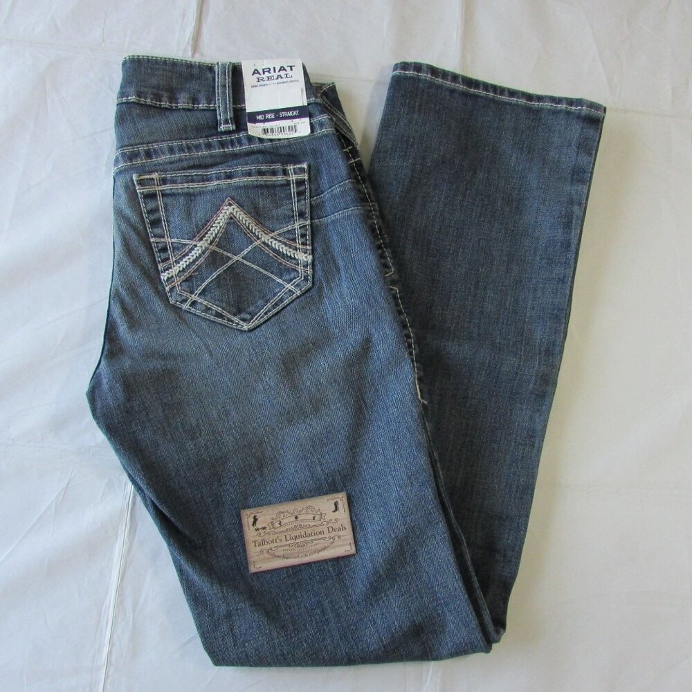 Ariat Real Women's Mid Rise Straight Leg Jeans Rainstorm 10017217